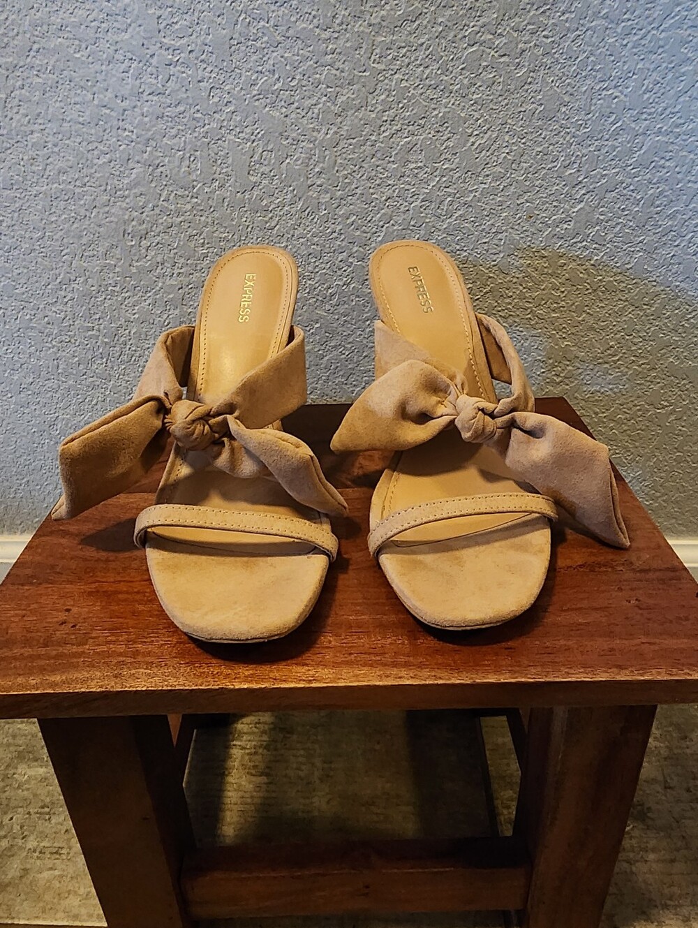 Express Beige Bow Heels